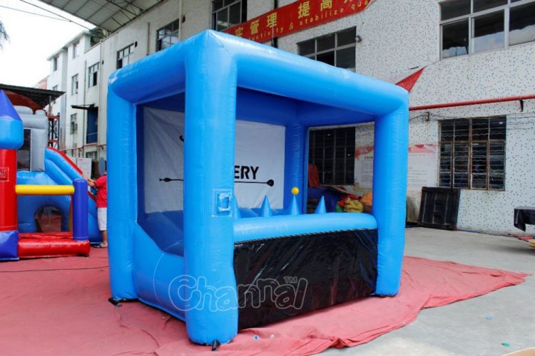 inflatable archery booth with floating balls