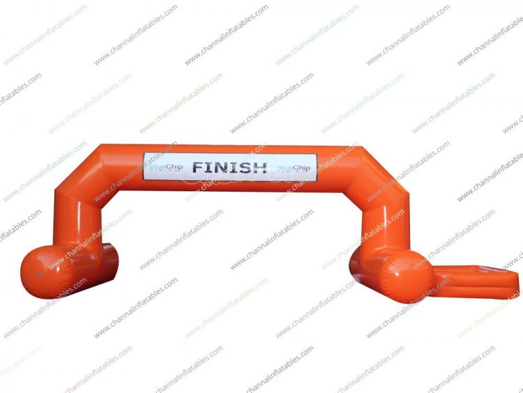 orange inflatable finish line arch