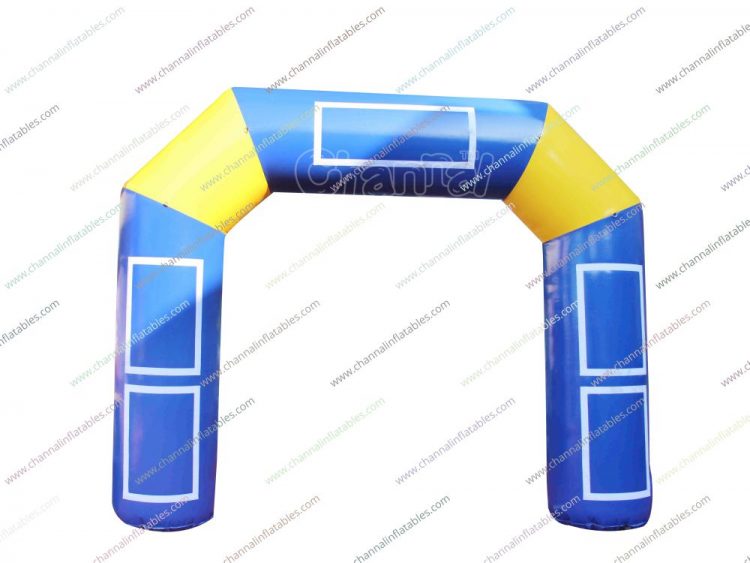 blue yellow inflatable arch