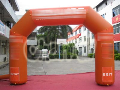 orange inflatable entry exit arch