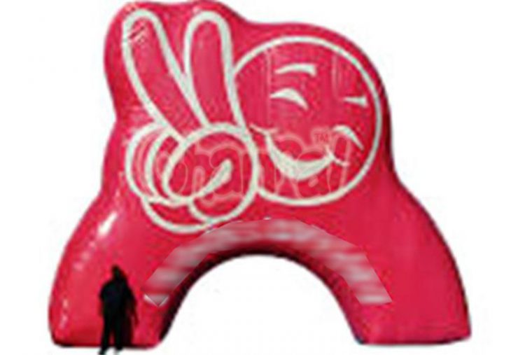 v sign inflatable arch