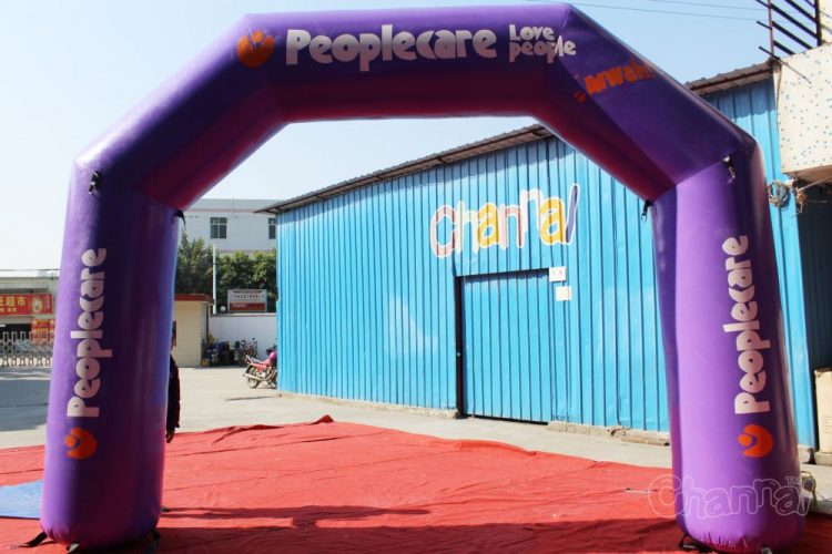 purple inflatable archway for philanthropy