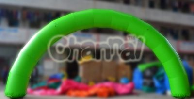 green inflatable arch