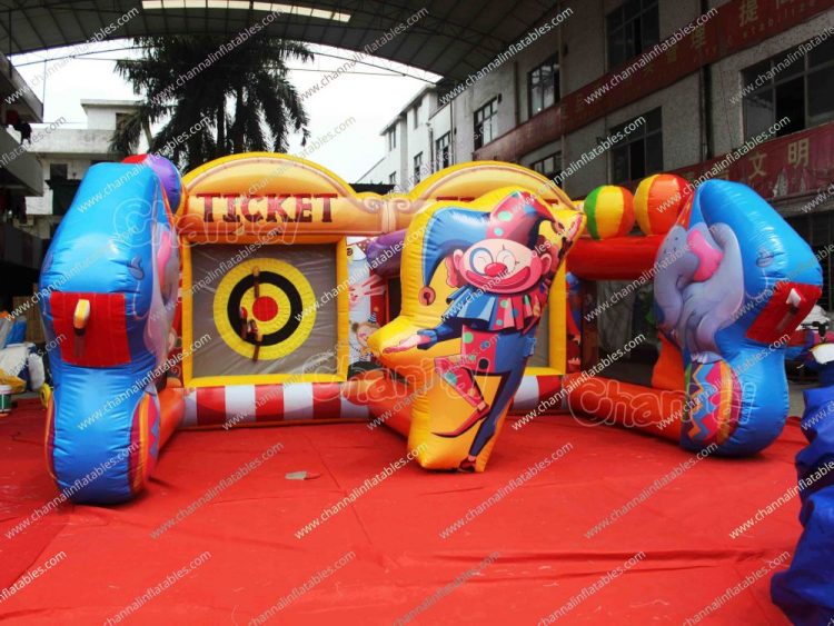 circus double axe throwing inflatable