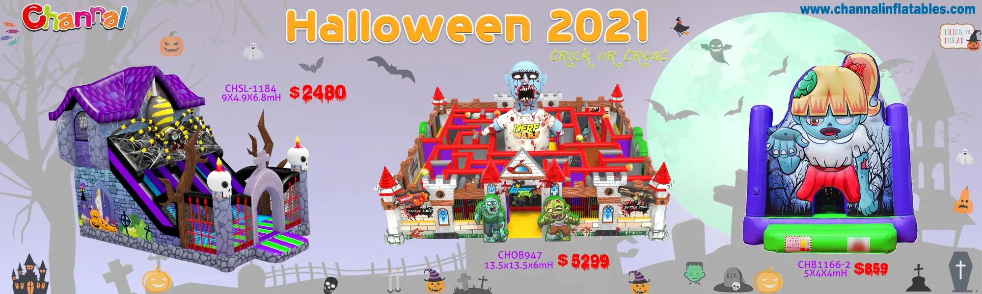banner - halloween 2021 inflatable bouncers