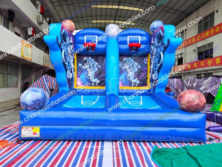 2 lane astronaut theme inflatable basketball game