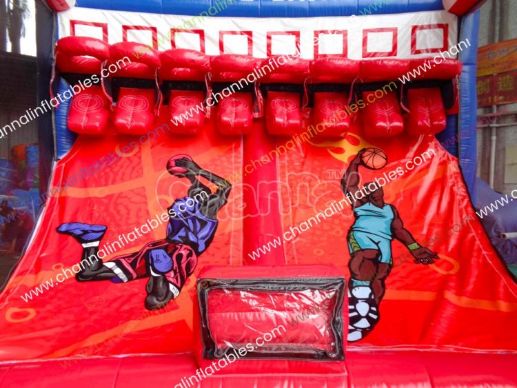 8 hoops basketball game with basketball player printings