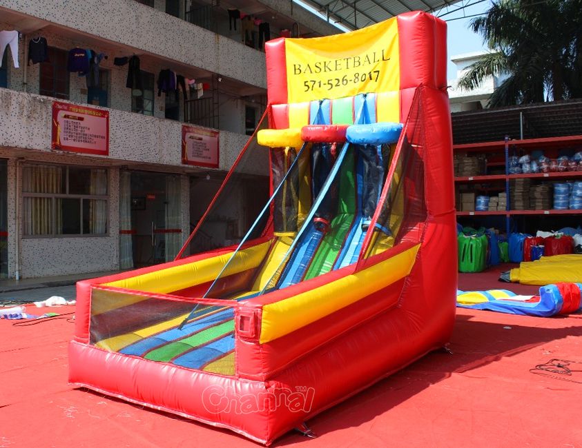 3 Hoops Inflatable Basketball Goal Channal Inflatables