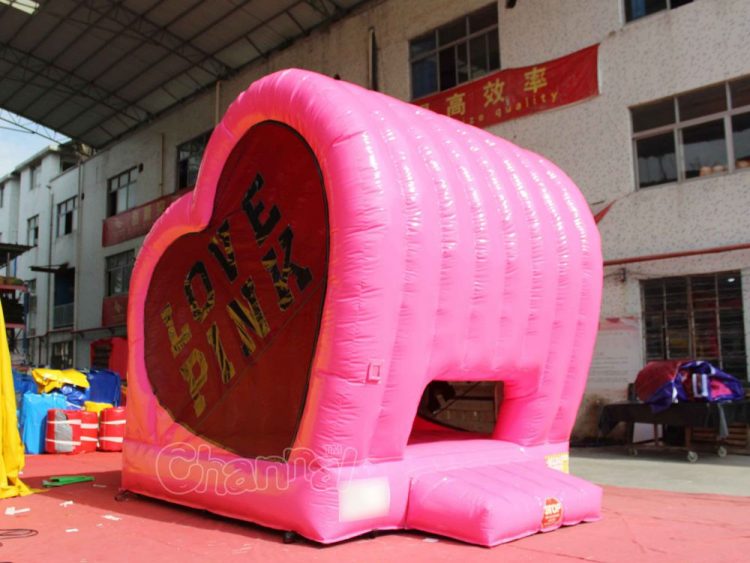 pink love inflatable bounce house