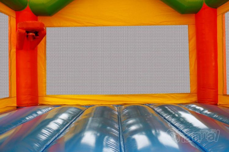 bouncy mat and basketball hoop of minion jumper