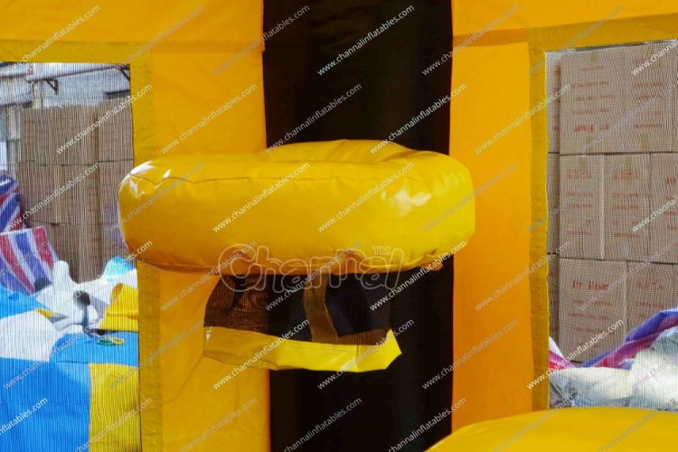 inflatable basketball hoop inside bounce house