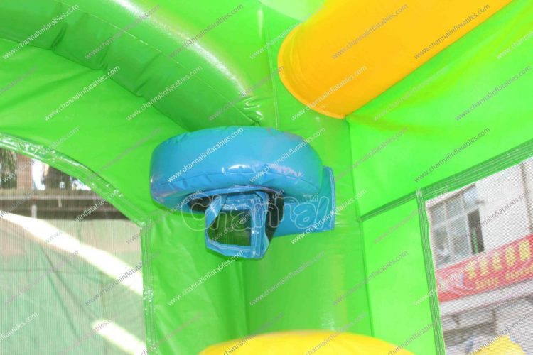 inflatable basketball hoop inside bounce house