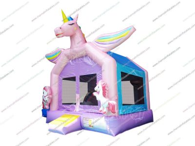 rainbow unicorn inflatable bouncer