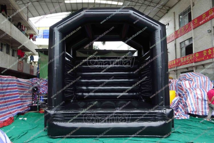 black inflatable bounce house