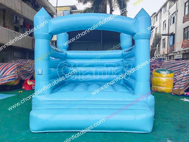 pastel light blue inflatable bouncy castle