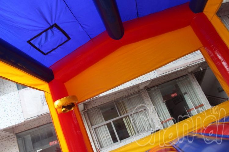 inflatable basketball hoop under roof