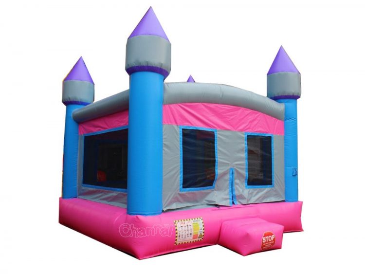 pink blue inflatable castle bouncer