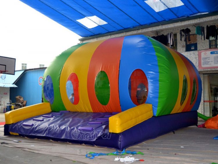 rainbow color inflatable dome bouncer