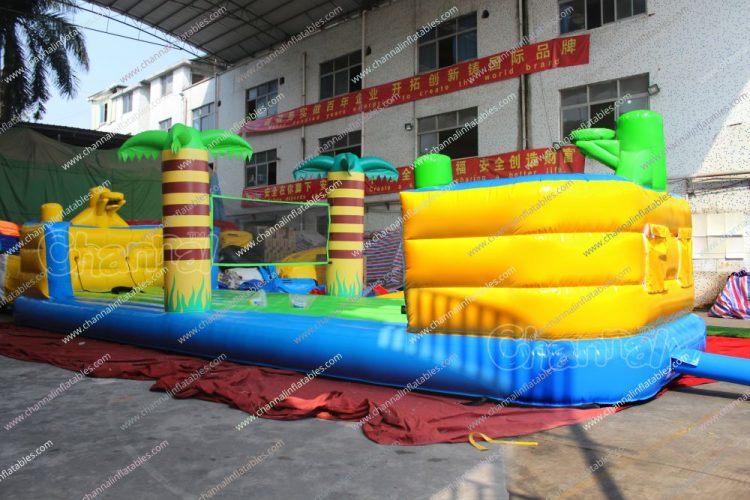 inflatable bungee with basketball hoops