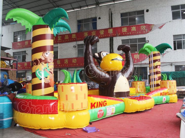 hungry king kong monkey bungee run inflatable