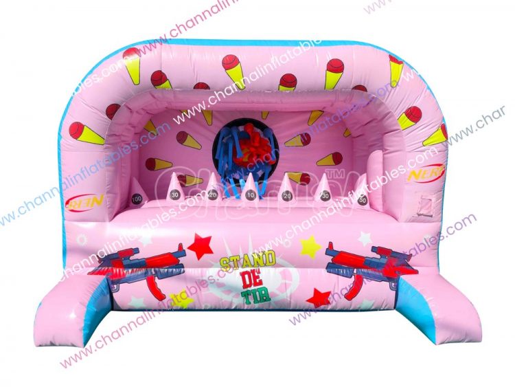 pink inflatable shooting gallery