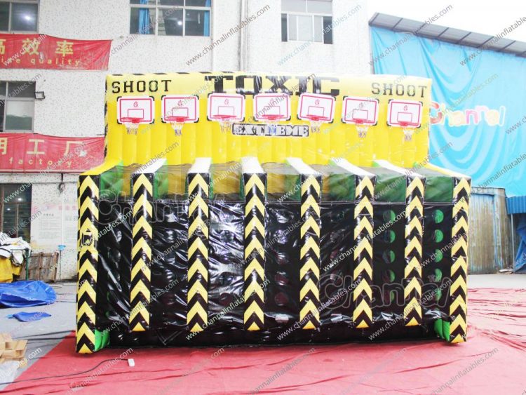 toxic themed inflatable connect 4 basketball game