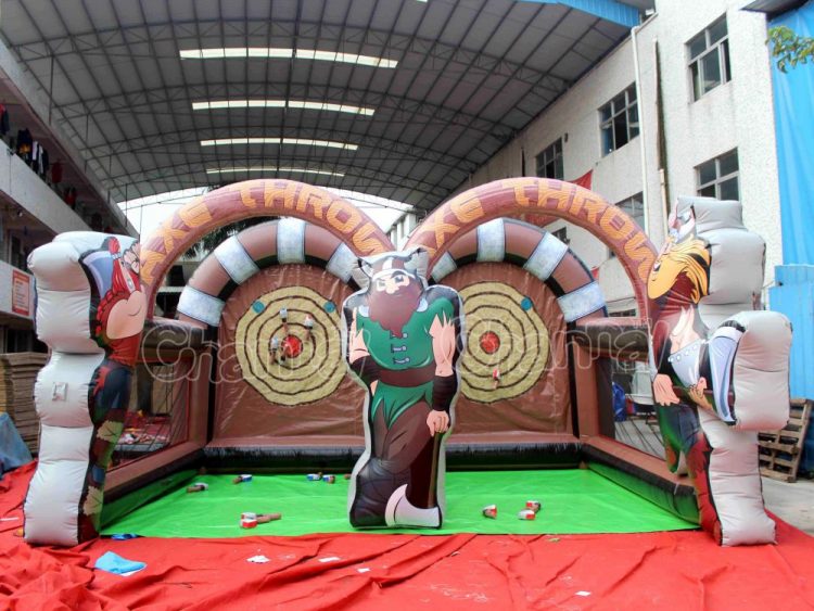 viking theme double axe throw game