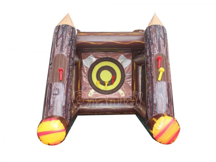 wood log inflatable axe throwing