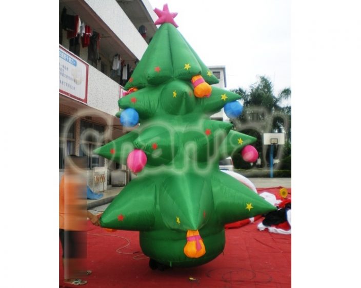 green inflatable christmas tree