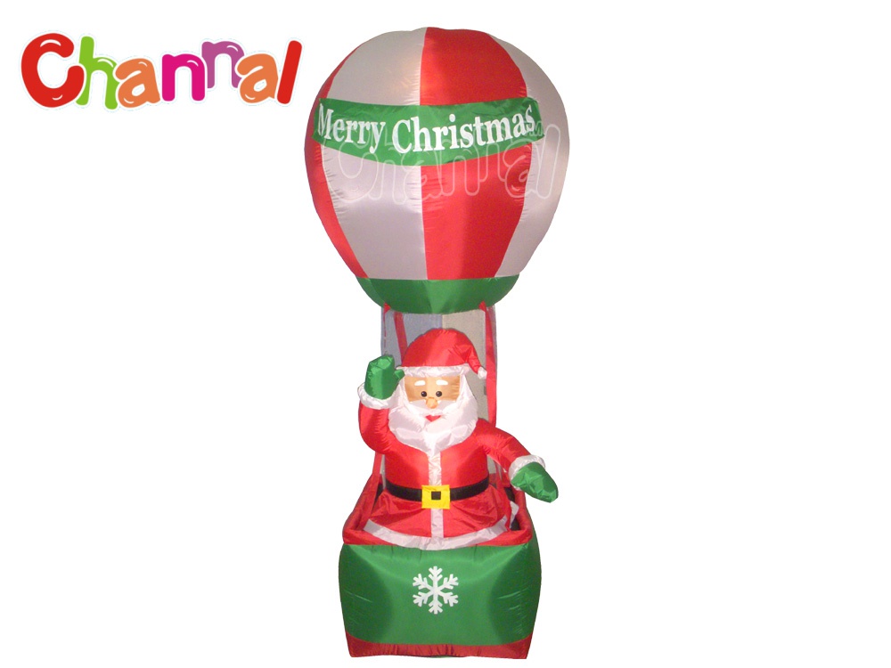 Inflatable Santa In Hot Balloon Channal Inflatables