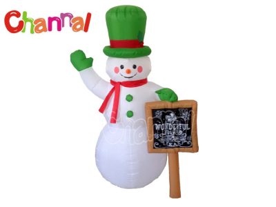 inflatable snowman with chalk board