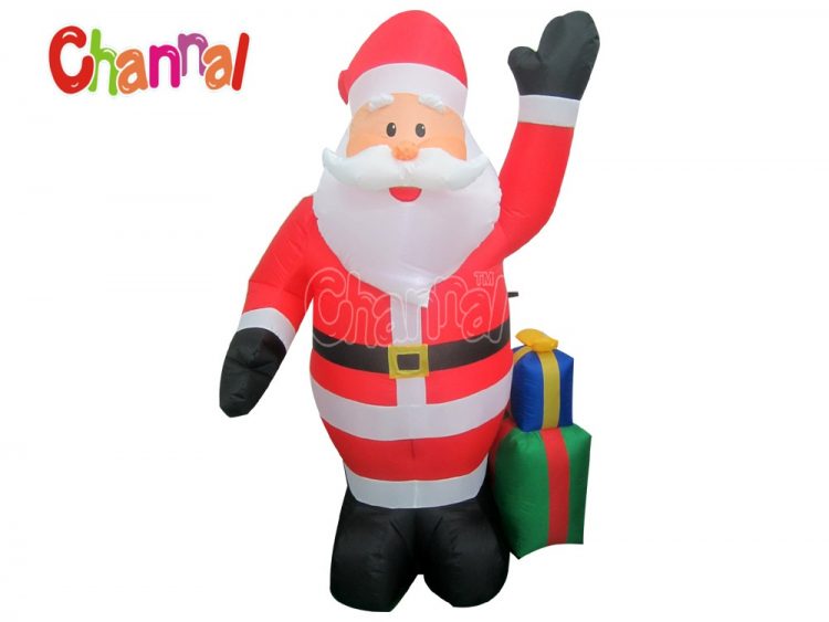 inflatable santa with gift box