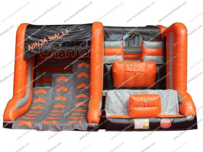 inflatable ninja wall with jump