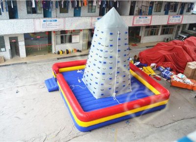 four sides silver inflatable climbing wall