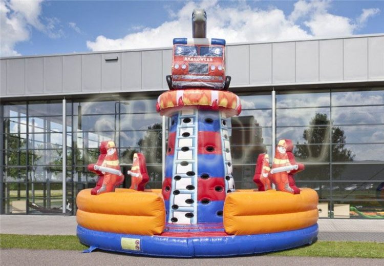 fire truck rescue inflatable climbing wall