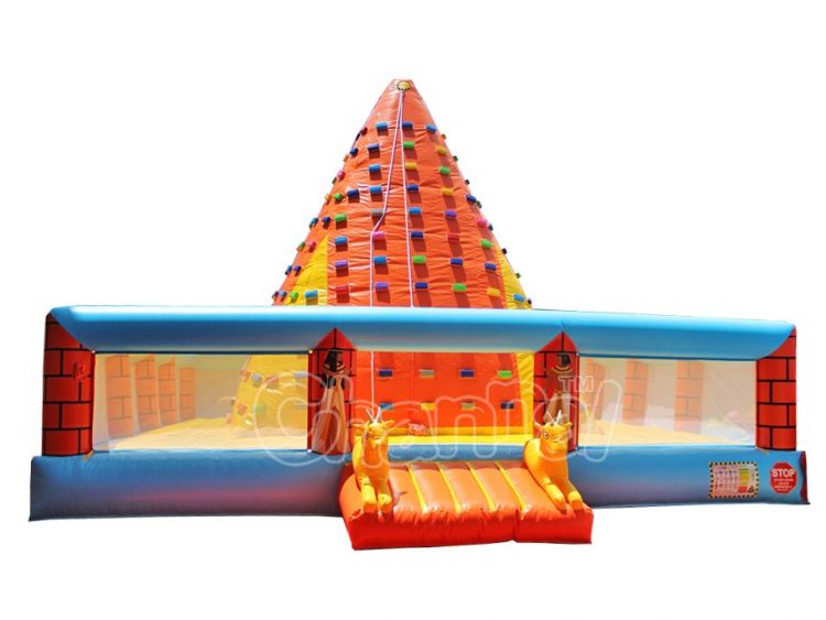 Egypt pyramid inflatable rock wall for kids