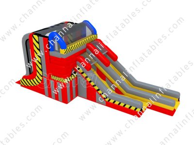 inflatable ninja warped wall with slide