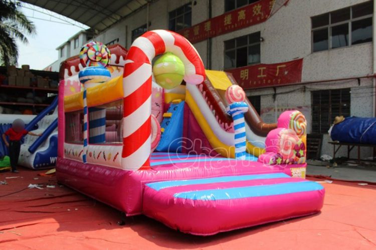 candy theme bounce house combo