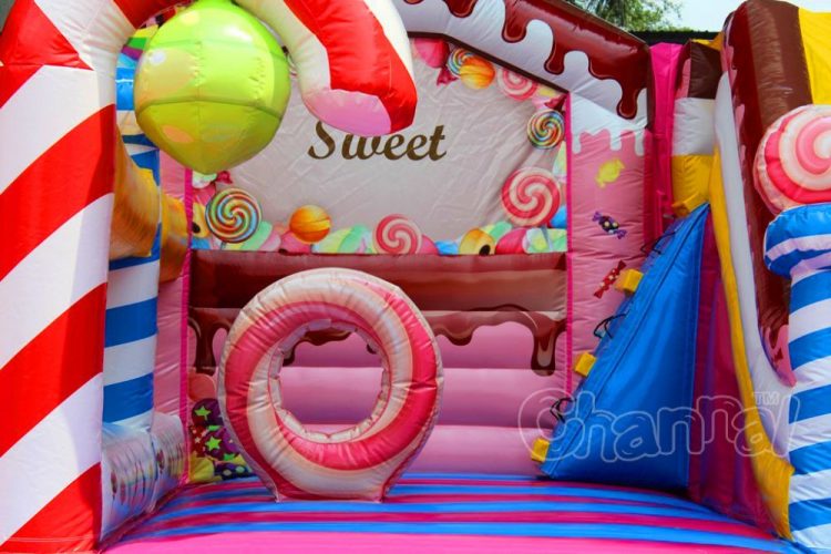 sweet candy design of inflatable bounce house
