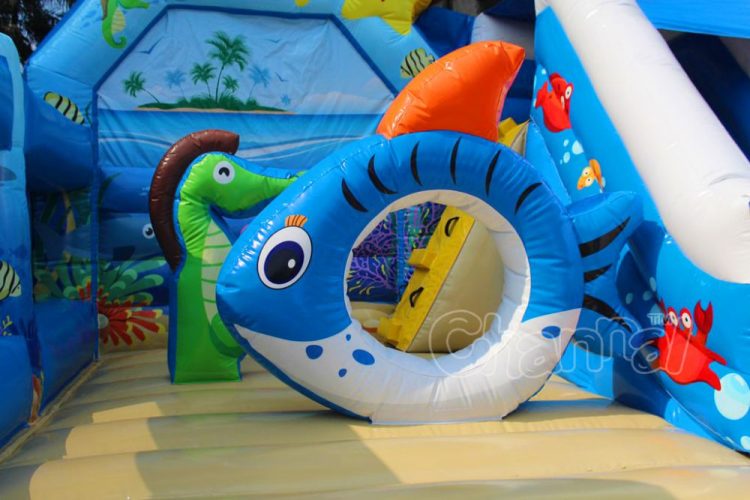 inflatable fish hole obstacle