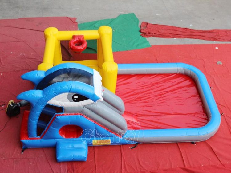 small bounce house water slide with pool for kids