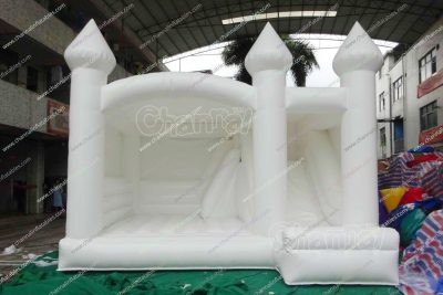 white inflatable castle combo