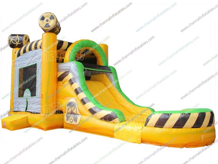 toxic meltdown inflatable combo with water slide