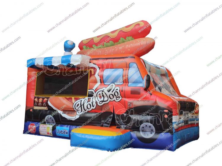 hot dog truck inflatable combo