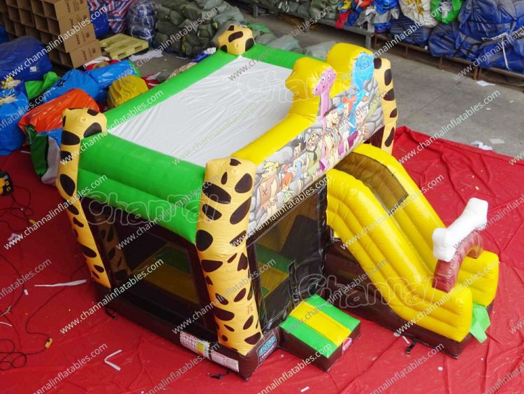 top view of Flintstones inflatable combo