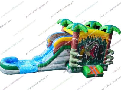 jungle dinosaur inflatable water combo