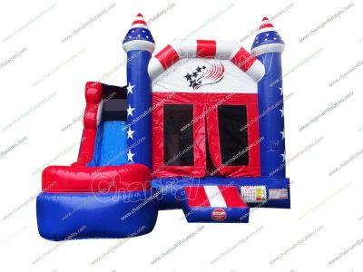 patriot inflatable combo bounce house with slide