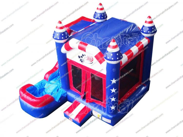 patriot bounce house with water slide