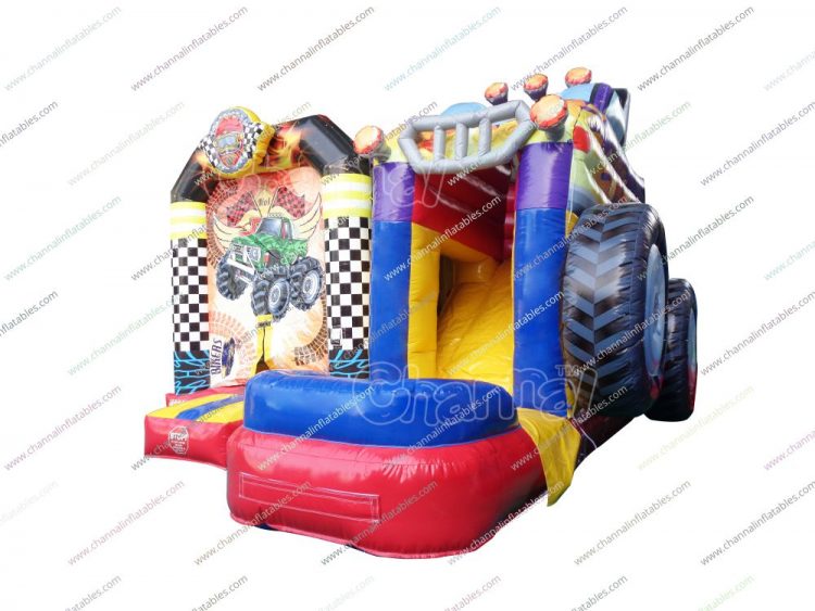 monster truck inflatable water bouncer and slide