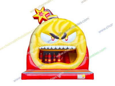 angry bomb inflatable combo with slide